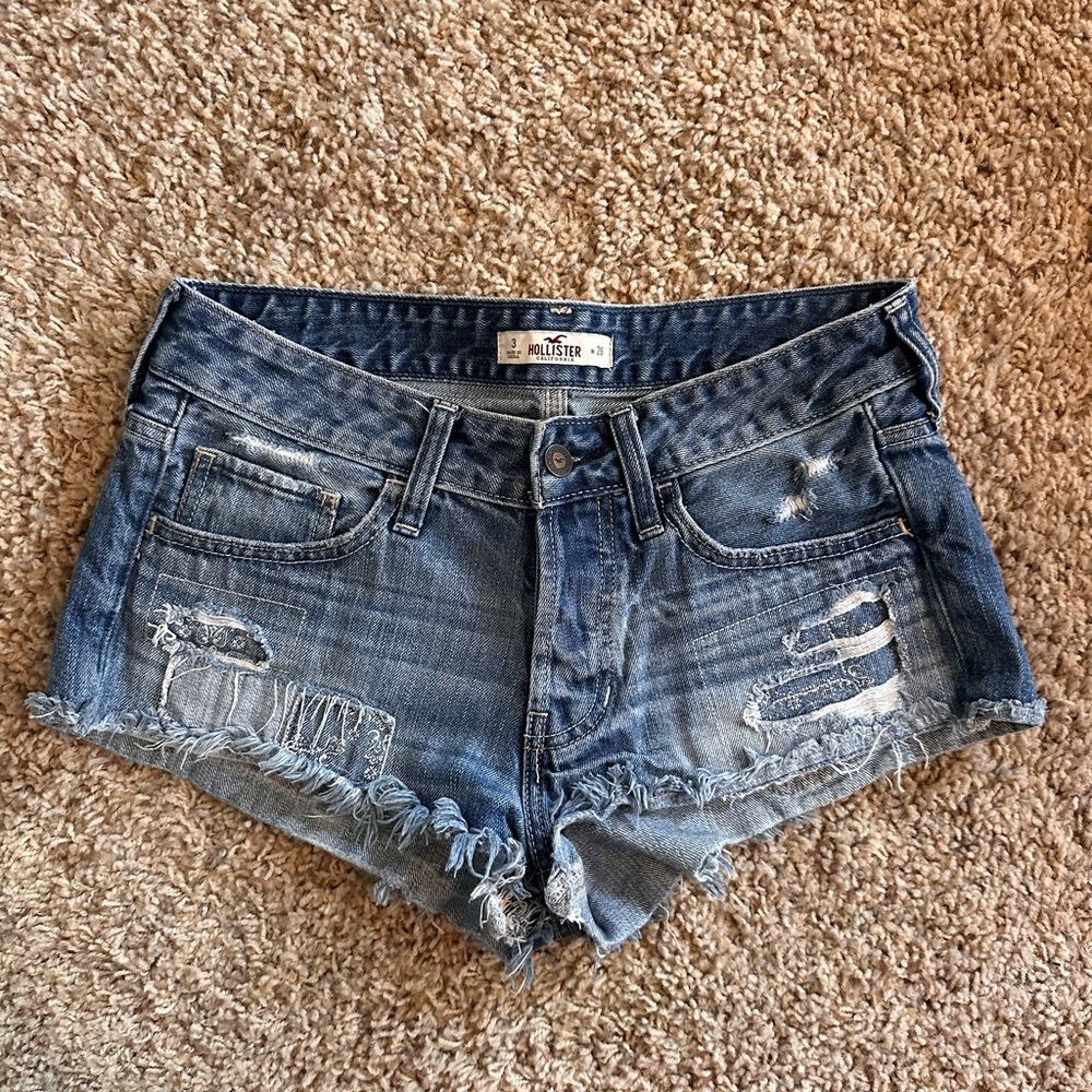 Hollister Blue Distressed Jean Shorts